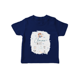 Birthday Milestone T-shirt | Custom T-shirt with Birth Date, Time, and Weight - NAVY BLUE - 0-5 Months Old (Chest 17")