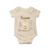 "Forever Precious - Customized Romper With Baby Name, Weight, And Birth Details" - IVORY - 0 - 3 Months Old (Chest 16")