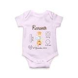 "Forever Precious - Customized Romper With Baby Name, Weight, And Birth Details" - LILAC - 0 - 3 Months Old (Chest 16")