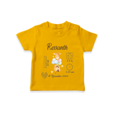 "Forever Precious - Customized T-shirt With Baby Name, Weight, And Birth Details" - CHROME YELLOW - 0-5 Months Old (Chest 17")