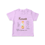 "Forever Precious - Customized T-shirt With Baby Name, Weight, And Birth Details" - LILAC - 0-5 Months Old (Chest 17")