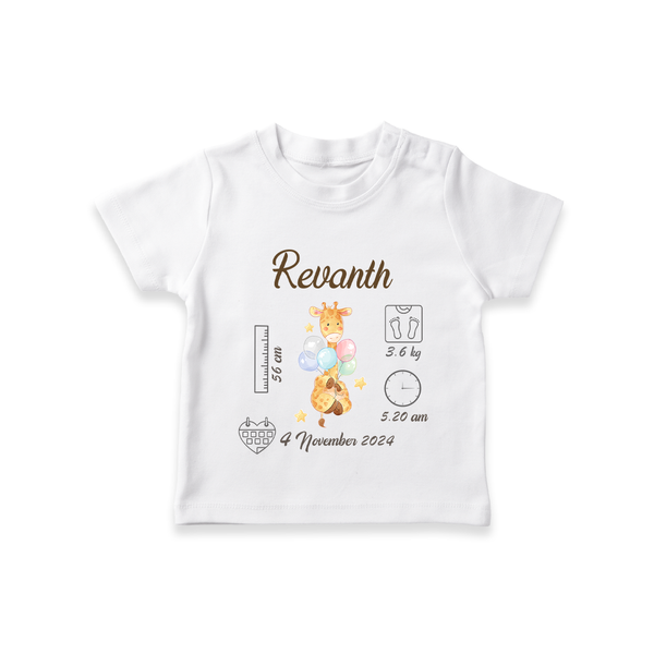 "Forever Precious - Customized T-shirt With Baby Name, Weight, And Birth Details" - WHITE - 0-5 Months Old (Chest 17")