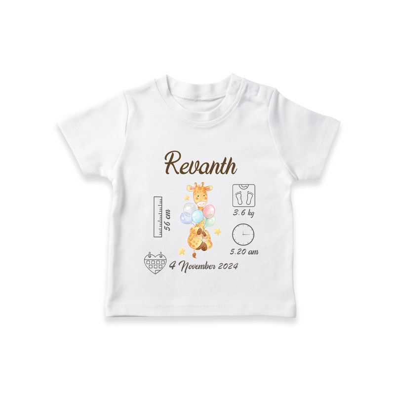 "Forever Precious - Customized T-shirt With Baby Name, Weight, And Birth Details" - WHITE - 0-5 Months Old (Chest 17")