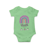 "Adorable Arrival - Customized Romper With Baby Name, Weight, And Birth Details" - GREEN - 0 - 3 Months Old (Chest 16")