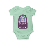 Custom Birthday Stat Romper | Personalized Romper with Baby's Birth Date and Weight - MINT GREEN - New Born (Chest 14")