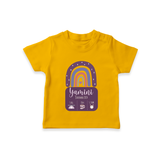 Custom Birthday Stat T-shirt | Personalized T-shirt with Baby's Birth Date and Weight - CHROME YELLOW - 0-5 Months Old (Chest 17")