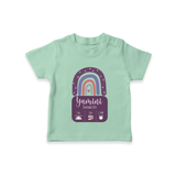 Custom Birthday Stat T-shirt | Personalized T-shirt with Baby's Birth Date and Weight - MINT GREEN - 0-5 Months Old (Chest 17")