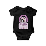 Custom Birthday Stat Romper | Personalized Romper with Baby's Birth Date and Weight - BLACK - New Born (Chest 14")