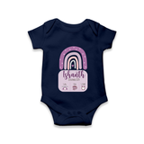 Custom Birthday Stat Romper | Personalized Romper with Baby's Birth Date and Weight - NAVY BLUE - New Born (Chest 14")