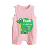 Milestone Birth Stats Romper Suit/Sleeveless Romper | Personalized Romper Suit/Sleeveless Romper for Baby's Special Day - BABY PINK - 0 - 5 Months Old (Chest 18")