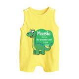 Milestone Birth Stats Romper Suit/Sleeveless Romper | Personalized Romper Suit/Sleeveless Romper for Baby's Special Day - PASTEL YELLOW - 0 - 5 Months Old (Chest 18")