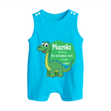 Milestone Birth Stats Romper Suit/Sleeveless Romper | Personalized Romper Suit/Sleeveless Romper for Baby's Special Day - SKY BLUE - 0 - 5 Months Old (Chest 18")