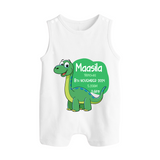 Milestone Birth Stats Romper Suit/Sleeveless Romper | Personalized Romper Suit/Sleeveless Romper for Baby's Special Day - WHITE - 0 - 5 Months Old (Chest 18")
