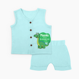 Milestone Birth Stats Jabla Set | Personalized Jabla Set for Baby's Special Day - BABY BLUE - 0 - 3 Months Old (Chest 9.8")