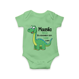 "Little Star's Arrival - Customized Romper With Baby Name, Weight, And Birth Details" - GREEN - 0 - 3 Months Old (Chest 16")