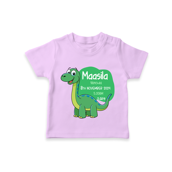Milestone Birth Stats T-shirt | Personalized T-shirt for Baby's Special Day - LILAC - 0-5 Months Old (Chest 17")
