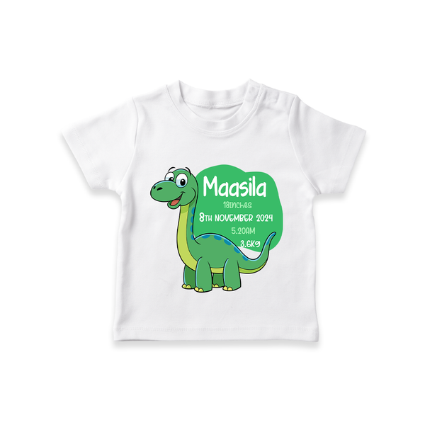 Milestone Birth Stats T-shirt | Personalized T-shirt for Baby's Special Day - WHITE - 0-5 Months Old (Chest 17")