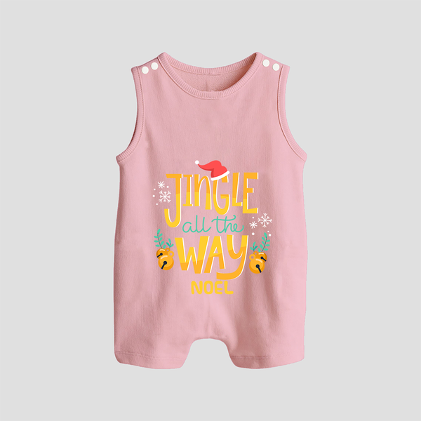 Jingle All The Way - Customized Christmas Themed Romper Suit For Babies - BABY PINK - 0 - 5 Months Old (Chest 18")