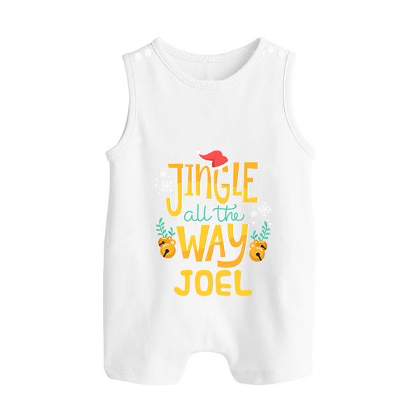 Jingle All the Way Romper Suit / Sleeveless Romper | Personalized Baby Christmas Outfit - WHITE - 0 - 5 Months Old (Chest 18")