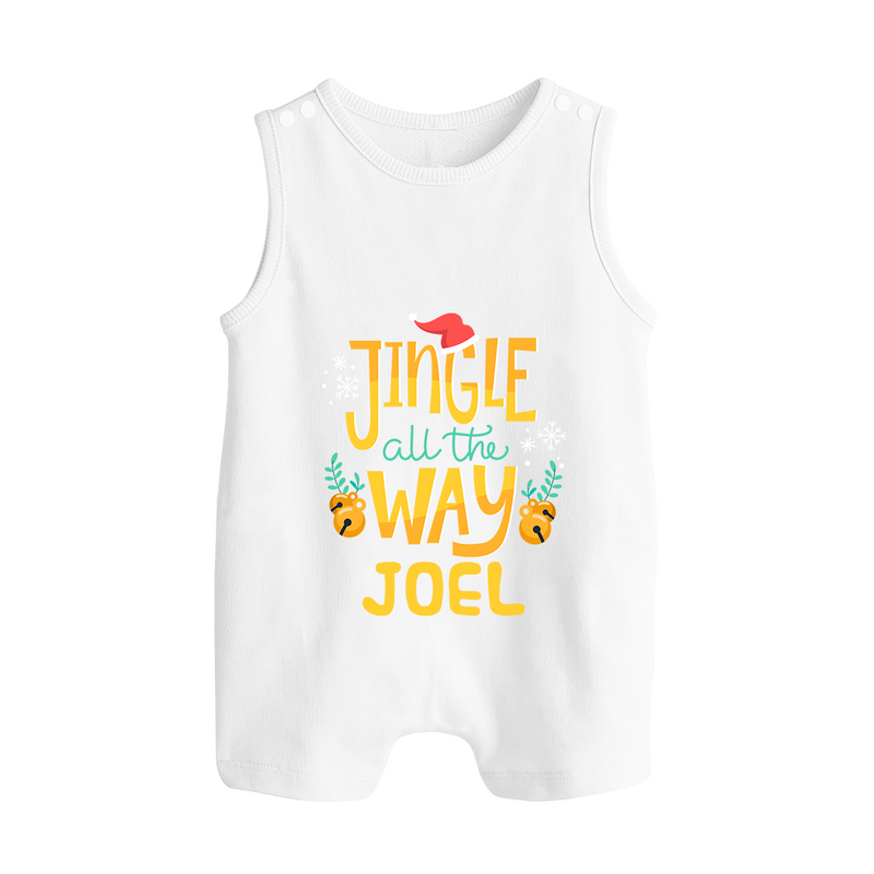 Jingle All the Way Romper Suit / Sleeveless Romper | Personalized Baby Christmas Outfit - WHITE - 0 - 5 Months Old (Chest 18")