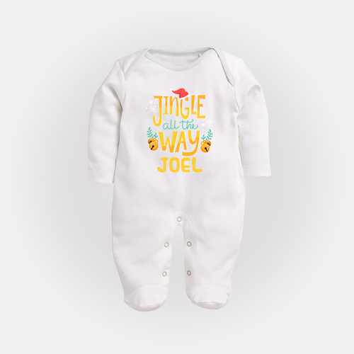 Jingle All the Way Sleep Suit / Full Sleeve Bodysuit | Personalized Baby Christmas Outfit