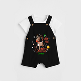 I Wish You A Merry Christmas - Customized Christmas Themed Dungaree Set For Kids - BLACK - 0 - 5 Months Old (Chest 18")