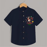 I Wish You A Merry Christmas - Customized Christmas Themed Shirt For Kids - NAVY BLUE - 0 - 6 Months Old (Chest 23")