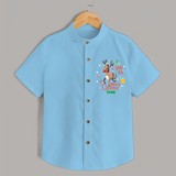 I Wish You A Merry Christmas - Customized Christmas Themed Shirt For Kids - SKY BLUE - 0 - 6 Months Old (Chest 23")