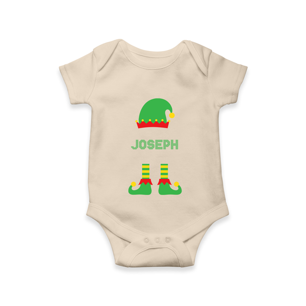 Merry Christmas - Customized Christmas Themed Romper For Babies - IVORY - 0 - 3 Months Old (Chest 16")