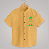 Merry Christmas - Customized Christmas Themed Shirt For Kids - PASTEL YELLOW - 0 - 6 Months Old (Chest 23")