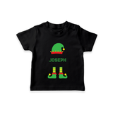 Merry Christmas - Customized Christmas Themed T-Shirt For Kids - BLACK - 0-5 Months Old (Chest 17")