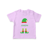 Merry Christmas - Customized Christmas Themed T-Shirt For Kids - LILAC - 0-5 Months Old (Chest 17")