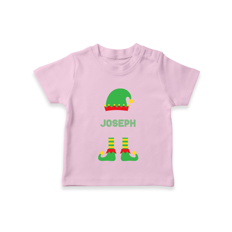 Merry Christmas - Customized Christmas Themed T-Shirt For Kids - PINK - 0-5 Months Old (Chest 17")