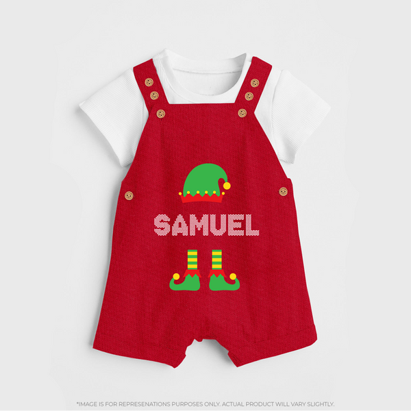 Christmas Celebration Dungaree Set | Personalized Baby Dungaree Set for Festive Fun - RED - 0 - 5 Months Old (Chest 18")