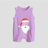 Santa Claus - Customized Christmas Themed Romper Suit For Babies - LILAC - 0 - 5 Months Old (Chest 18")