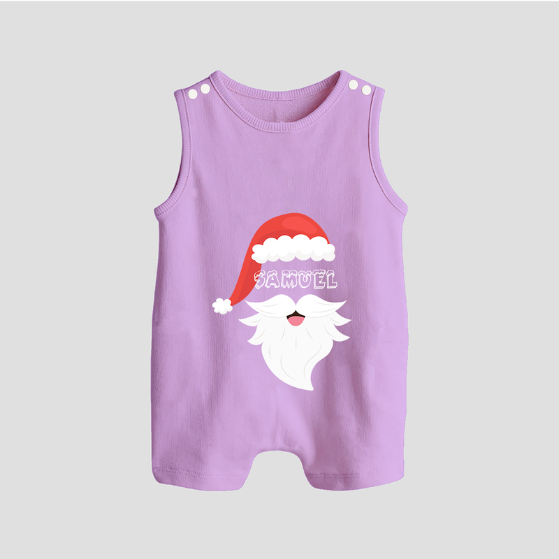 Santa Claus - Customized Christmas Themed Romper Suit For Babies - LILAC - 0 - 5 Months Old (Chest 18")