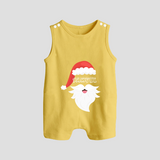 Santa Claus - Customized Christmas Themed Romper Suit For Babies - PASTEL YELLOW - 0 - 5 Months Old (Chest 18")