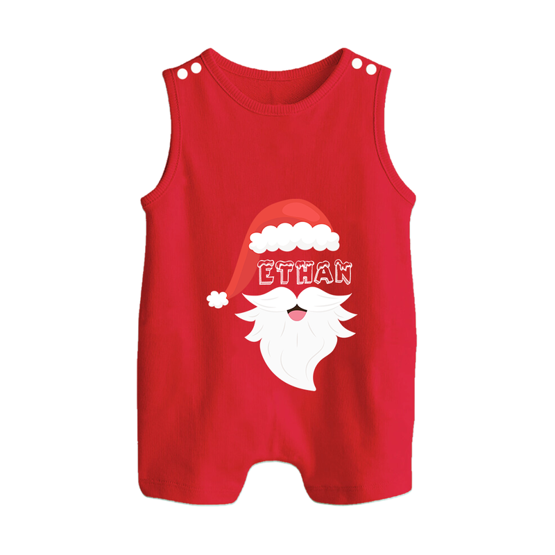 Santa Claus Romper Suit / Sleeveless Romper | Custom Baby Romper Suit / Sleeveless Romper for Holiday Cheer - RED - 0 - 5 Months Old (Chest 18")