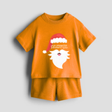 Santa Claus - Customized Christmas Themed Co-ord Set For Kids - TANGERINE - 0-5 months old  (Chest 18")