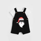 Santa Claus - Customized Christmas Themed Dungaree Set For Kids - BLACK - 0 - 5 Months Old (Chest 18")