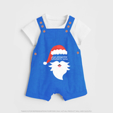 Santa Claus - Customized Christmas Themed Dungaree Set For Kids - COBALT BLUE - 0 - 5 Months Old (Chest 18")