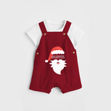 Santa Claus - Customized Christmas Themed Dungaree Set For Kids - RED - 0 - 5 Months Old (Chest 18")