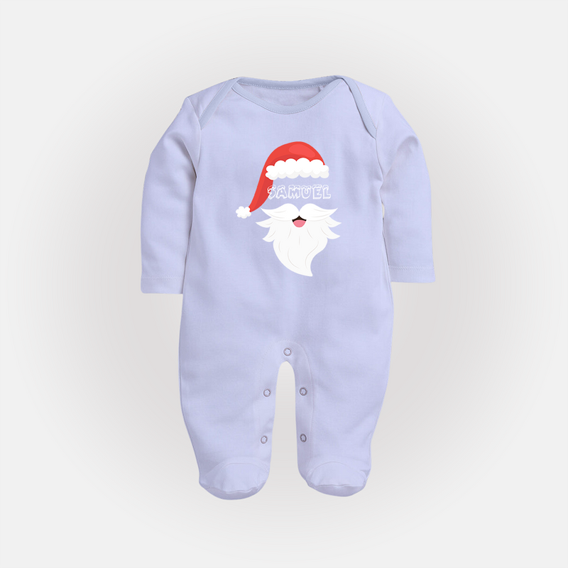 Santa Claus - Customized Christmas Themed Sleep Suit For Babies - BABY BLUE - New Born (Chest 7.5")