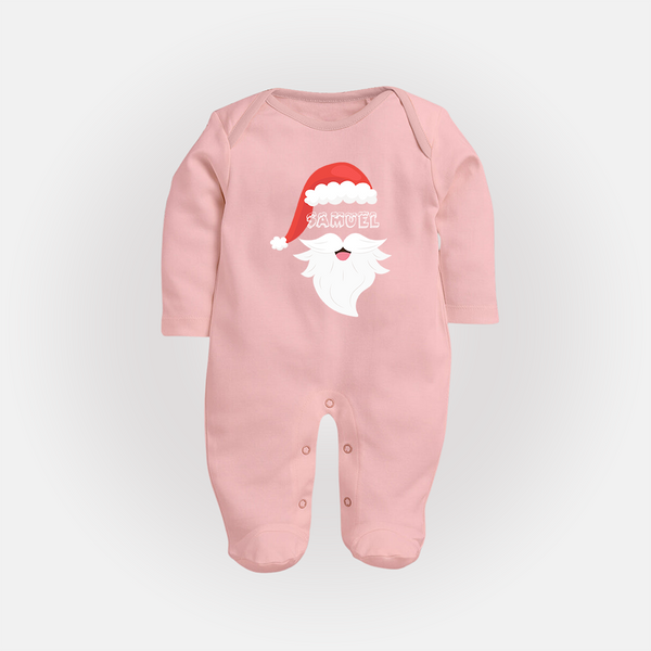 Santa Claus - Customized Christmas Themed Sleep Suit For Babies - BABY PINK - New Born (Chest 7.5")