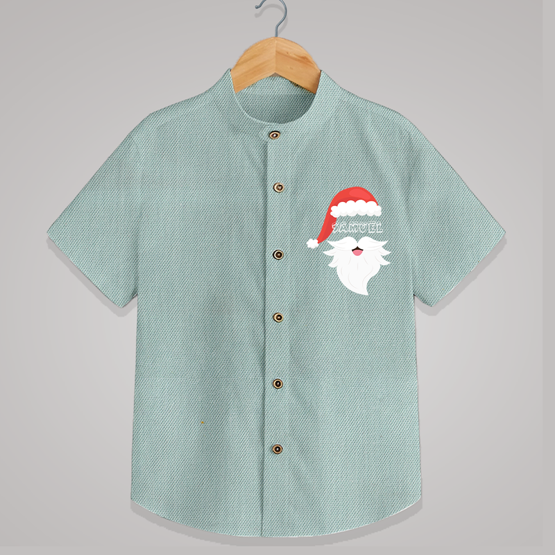 Santa Claus - Customized Christmas Themed Shirt For Kids - ARCTIC BLUE - 0 - 6 Months Old (Chest 23")