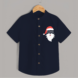 Santa Claus - Customized Christmas Themed Shirt For Kids - NAVY BLUE - 0 - 6 Months Old (Chest 23")