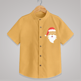 Santa Claus - Customized Christmas Themed Shirt For Kids - PASTEL YELLOW - 0 - 6 Months Old (Chest 23")