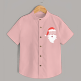 Santa Claus - Customized Christmas Themed Shirt For Kids - PEACH - 0 - 6 Months Old (Chest 23")