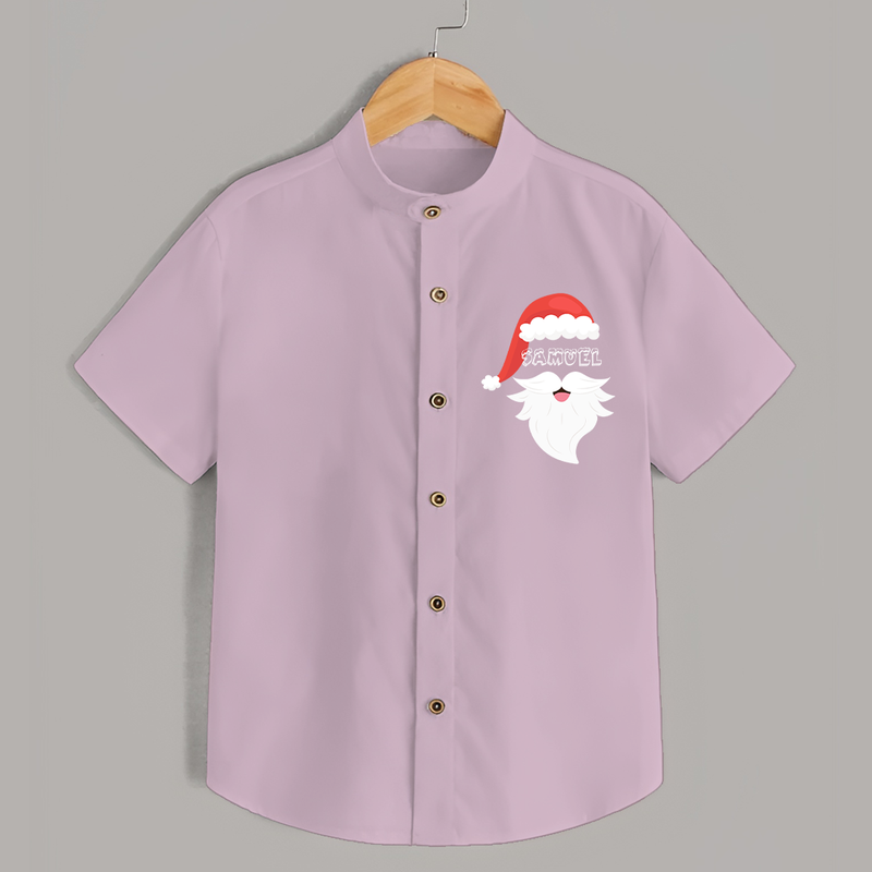 Santa Claus - Customized Christmas Themed Shirt For Kids - PINK - 0 - 6 Months Old (Chest 23")