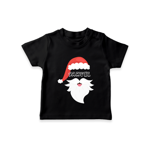 Santa Claus - Customized Christmas Themed T-Shirt For Kids - BLACK - 0-5 Months Old (Chest 17")